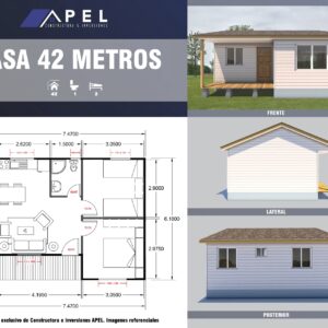 Casa 54 m2 – Autoconstrucción – Kit Completo – Mediterráneo – APEL Casas  Prefabricadas Personalizables